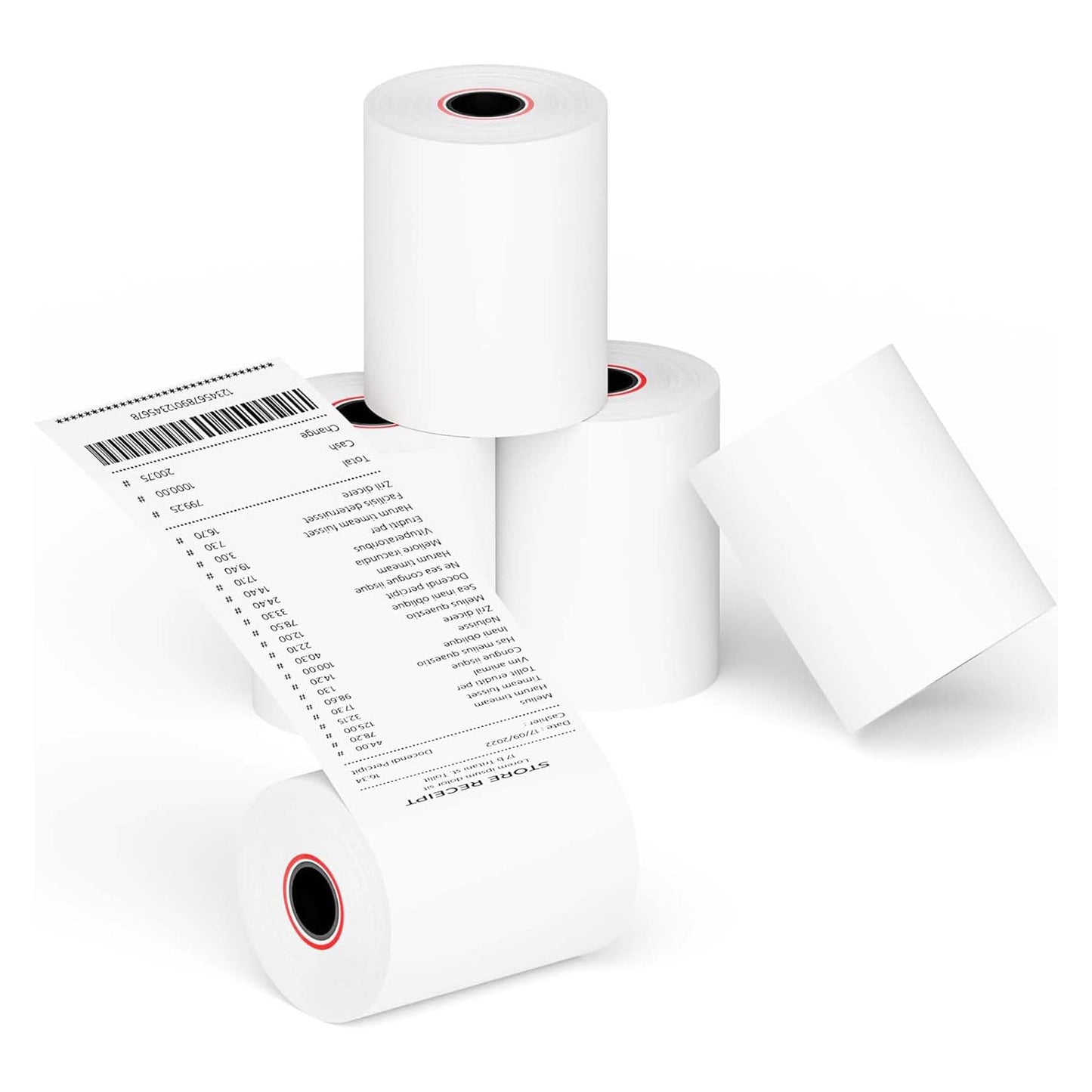 50 Rolls 3 1/8" x 225' Thermal POS System Desktop Printer Paper Rolls 48 GSM BPA Free