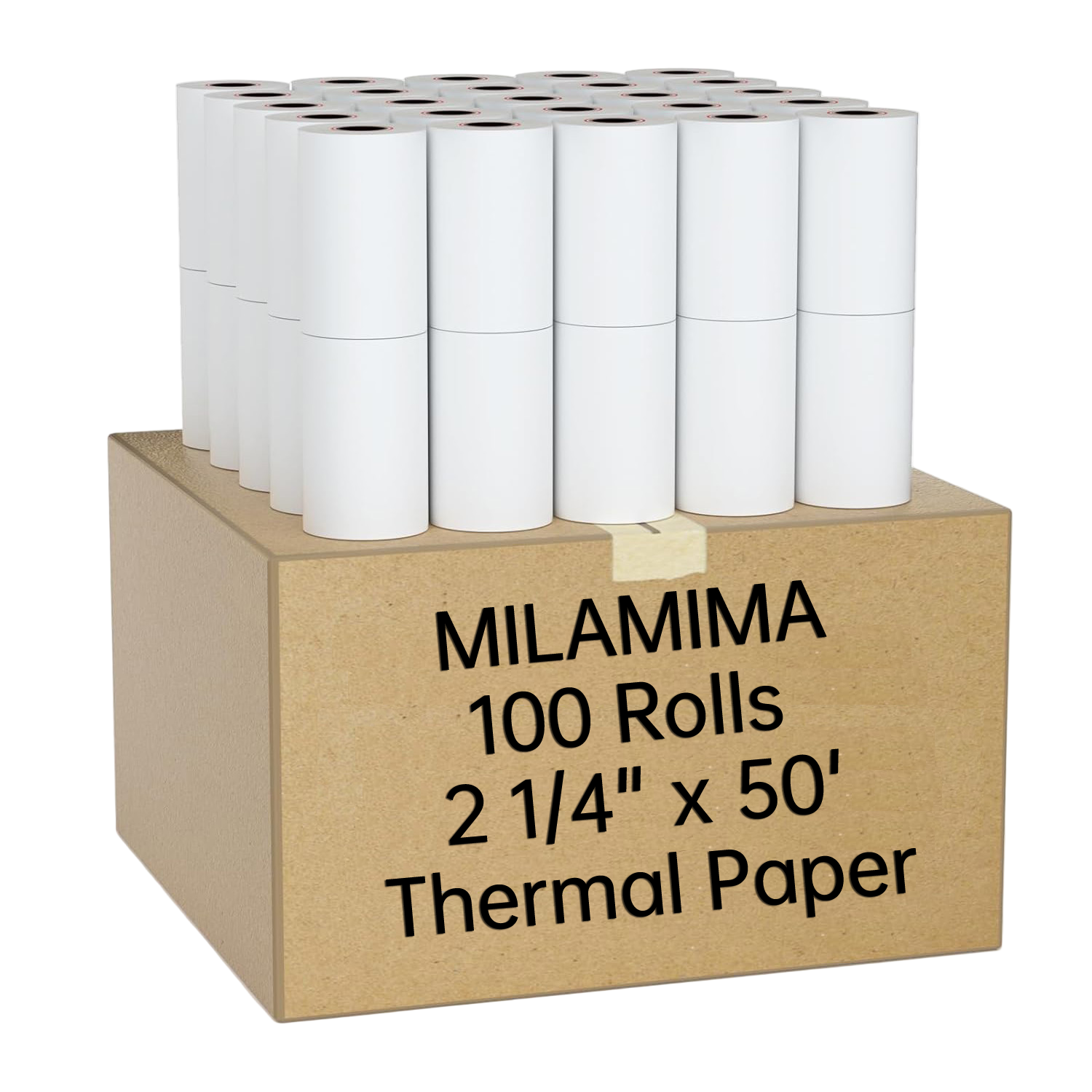 MilaMima 100 Rolls 2 1/4" x 50' Thermal Paper Roll Fits All Credit Card Debit Machine