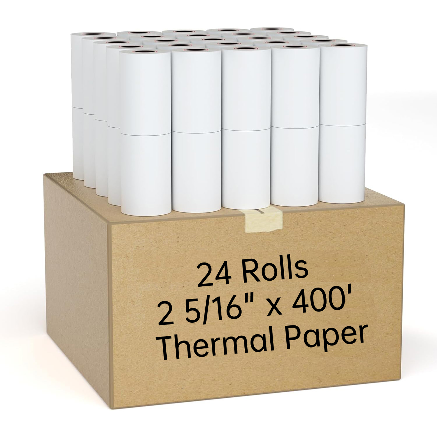 24 Rolls 2 5/16" x 400' Thermal Paper Rolls – Gas Pump Receipt Paper BPA-Free 91mm Diameter 22mm Core