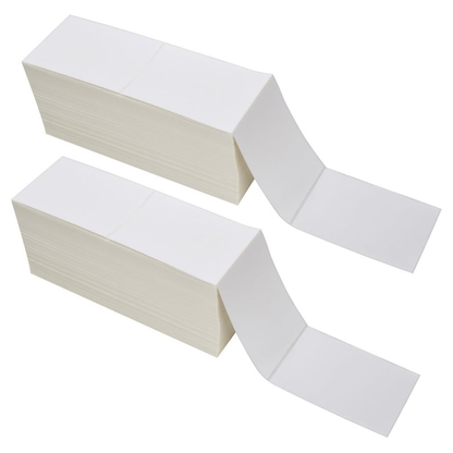 MilaMima 4" x 6" Fanfold Direct Thermal Shipping Labels, BPA-Free