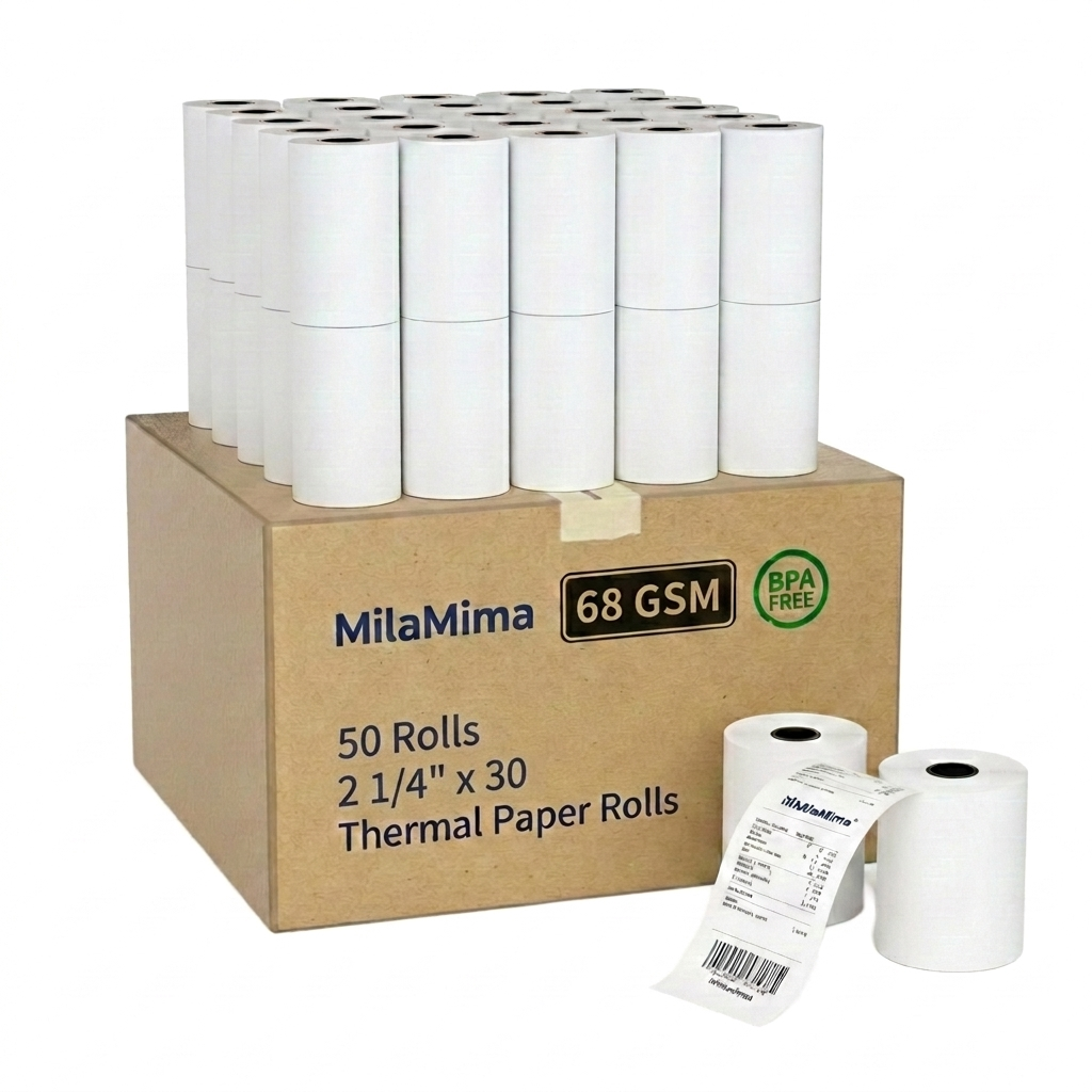 2 1/4" x 30' Thermal Receipt Paper, 50 Rolls per Case