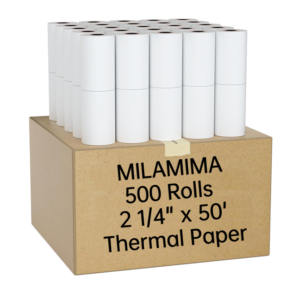 2 1/4" x 50' Thermal Receipt Paper, 500 Rolls 10 Case