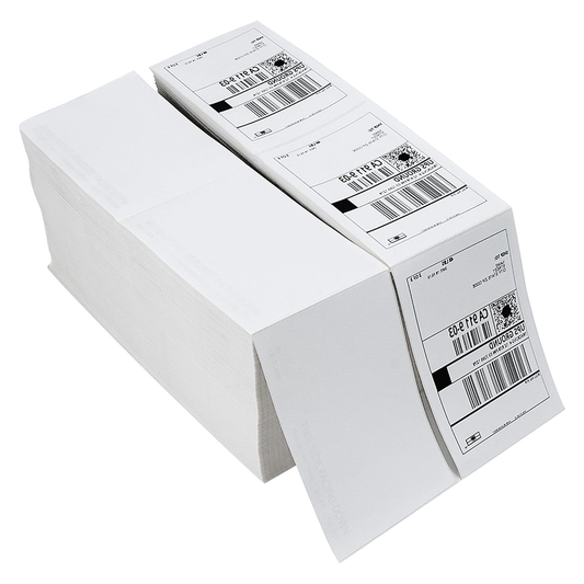 MilaMima 4" x 6" Fanfold Direct Thermal Shipping Labels, BPA-Free