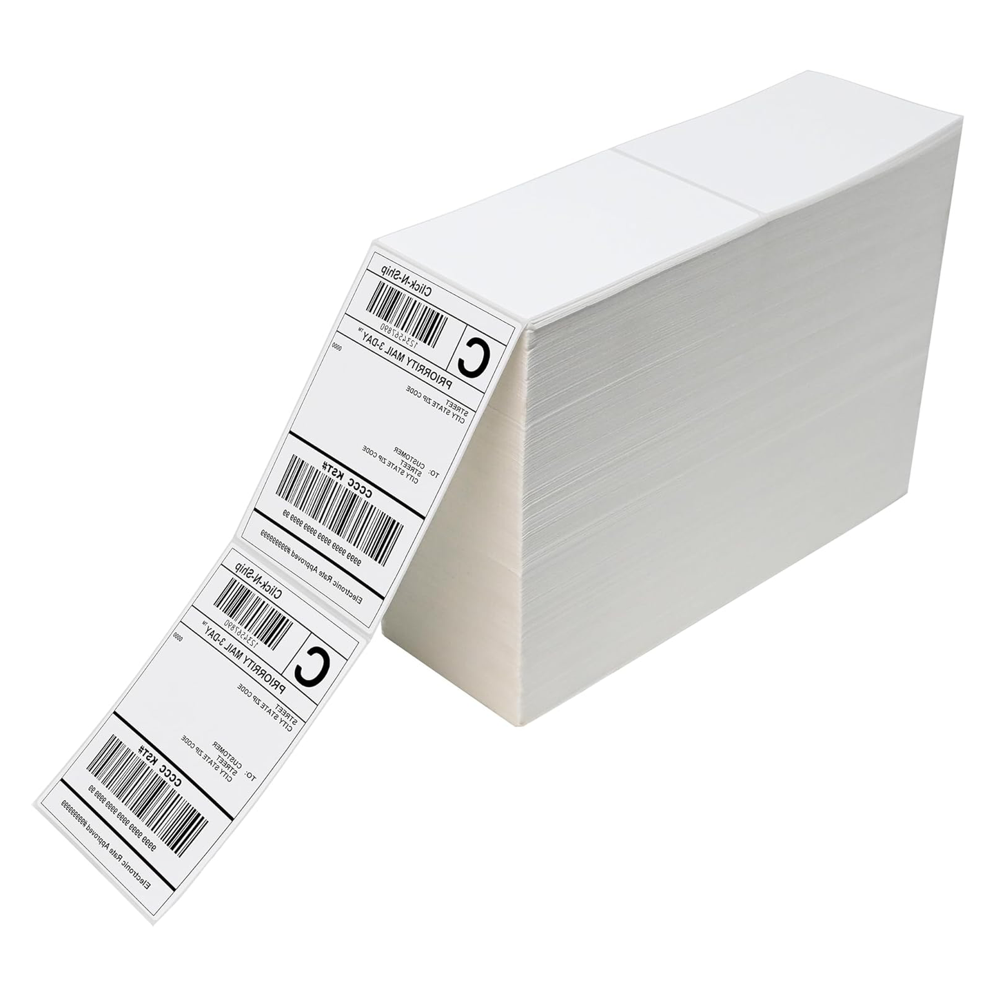 MilaMima 4" x 6" Fanfold Direct Thermal Shipping Labels, BPA-Free
