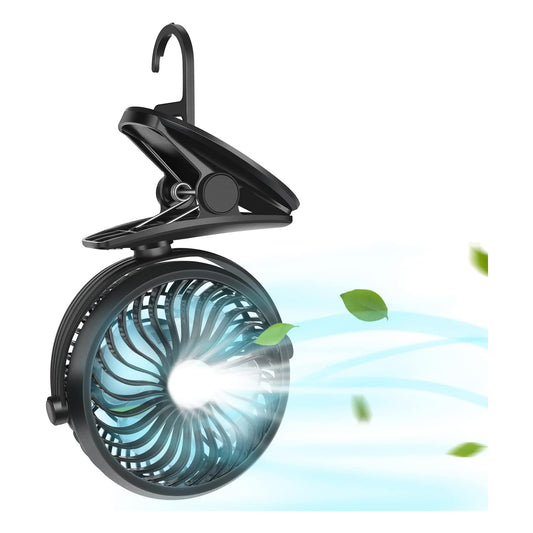 SkyGenius F131 Portable Fan with LED Lights and Hook: Stay Cool and Illuminated Anywhere