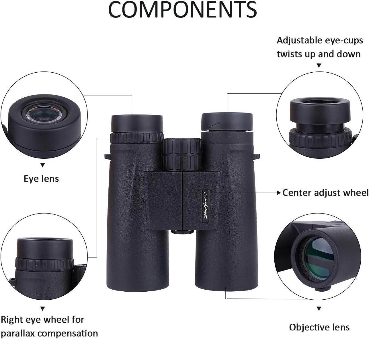 SkyGenius 10x42 Binoculars - Quick Focus Full-Multi Coated Film Lens, 1.10Ib Lightweight, Outdoor Activities