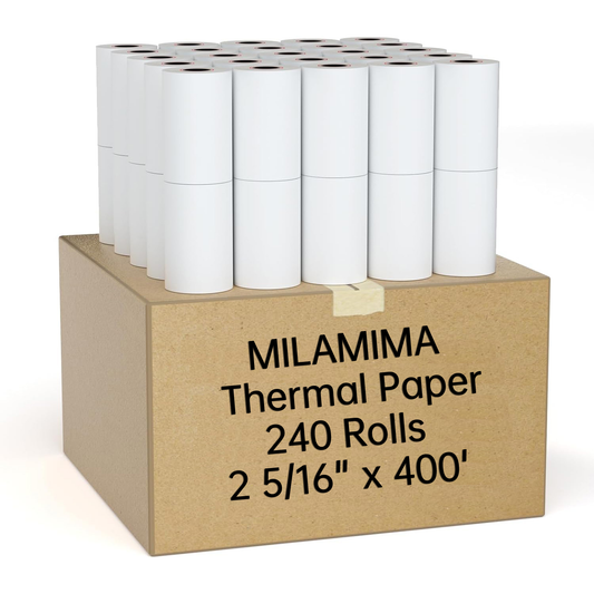 Bulk Order - 240 Rolls 2 5/16" x 400' Thermal Paper Rolls – Bulk Gas Pump Receipt Paper BPA-Free