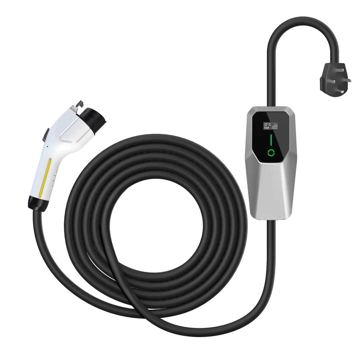 MilaMima Portable Level 1 & Level 2 EV Charger – 240V 32A (7.68kW) with 25ft Charging Cable – NEMA 14-50 NEMA 5-15 for SAE-J1772 Electric Vehicles