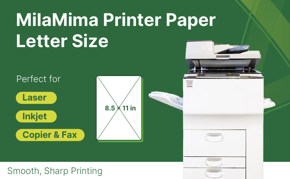 MilaMima 5000 Sheets Copy Paper 8.5"x11" 20lb 92 Bright – Multipurpose Printer Paper