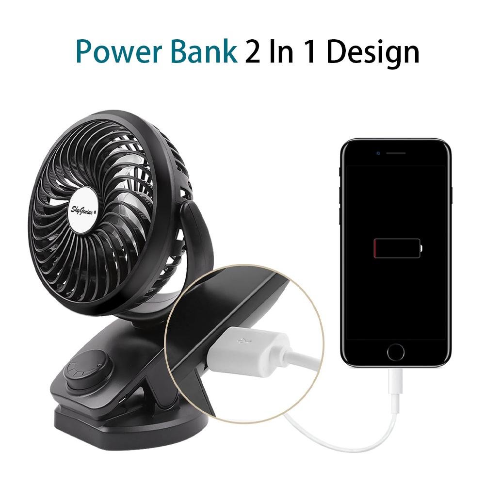 Clip-on Fan with 4400mAh Battery (Max 40Hours) - SkyGenius Online