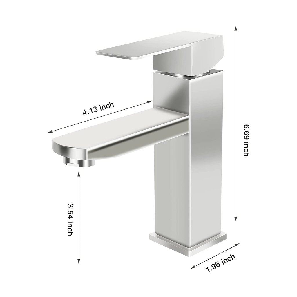 SkyGenius single handle bathroom sink faucet (brushed nickel) - SkyGenius Online